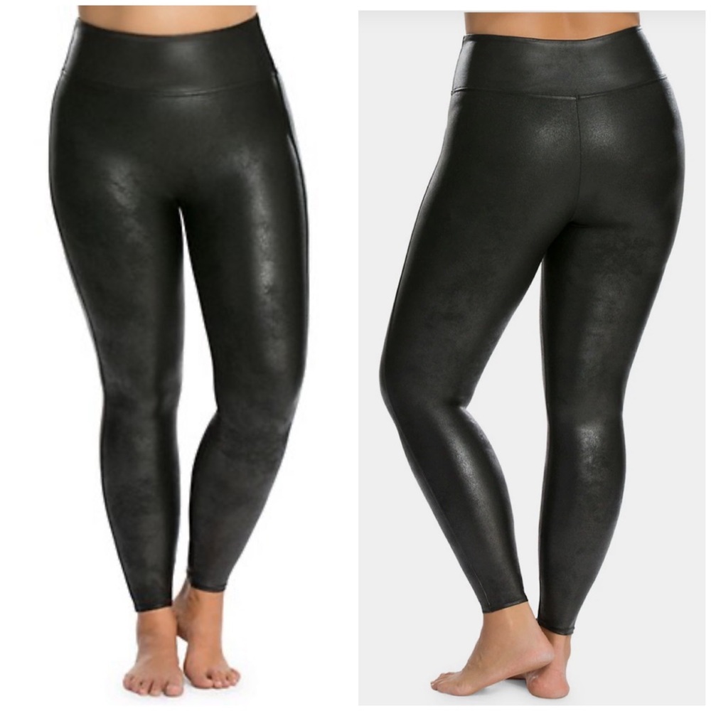 SPANX - Faux leather black leggings size 3x